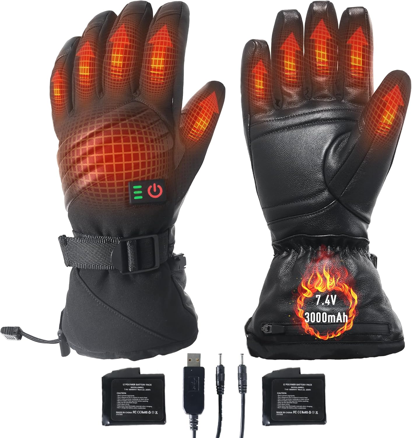 Guantes de trabajo con aislamiento impermeable, guantes térmicos de invierno para hombres y mujeres, compatible con pantalla táctil, guantes de