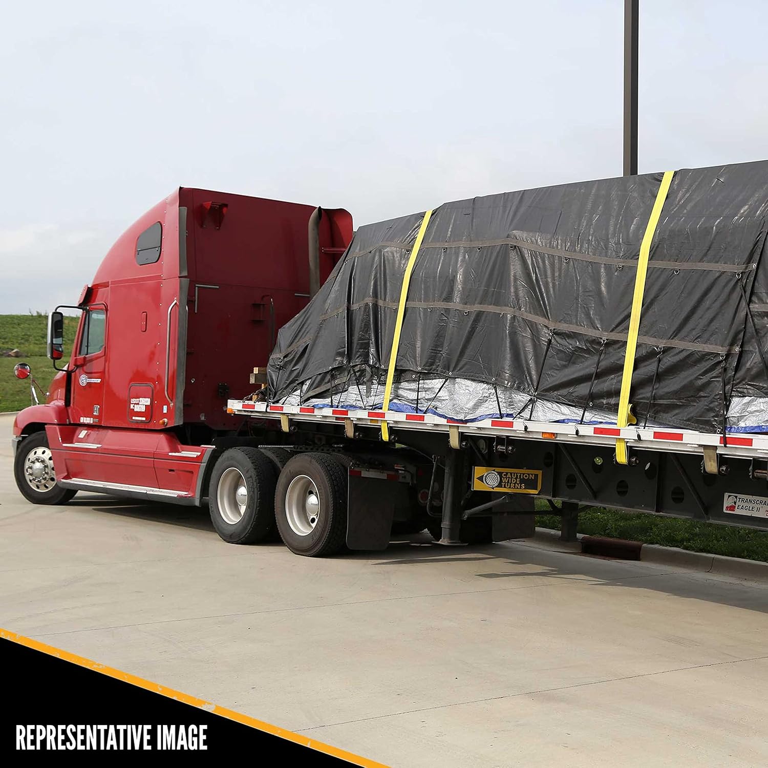 US Cargo Control Lona de acero ligera  Lona de cama plana de 20 pies x 16 pies  14 onzas de material impermeable de poliéster recubierto de PVC