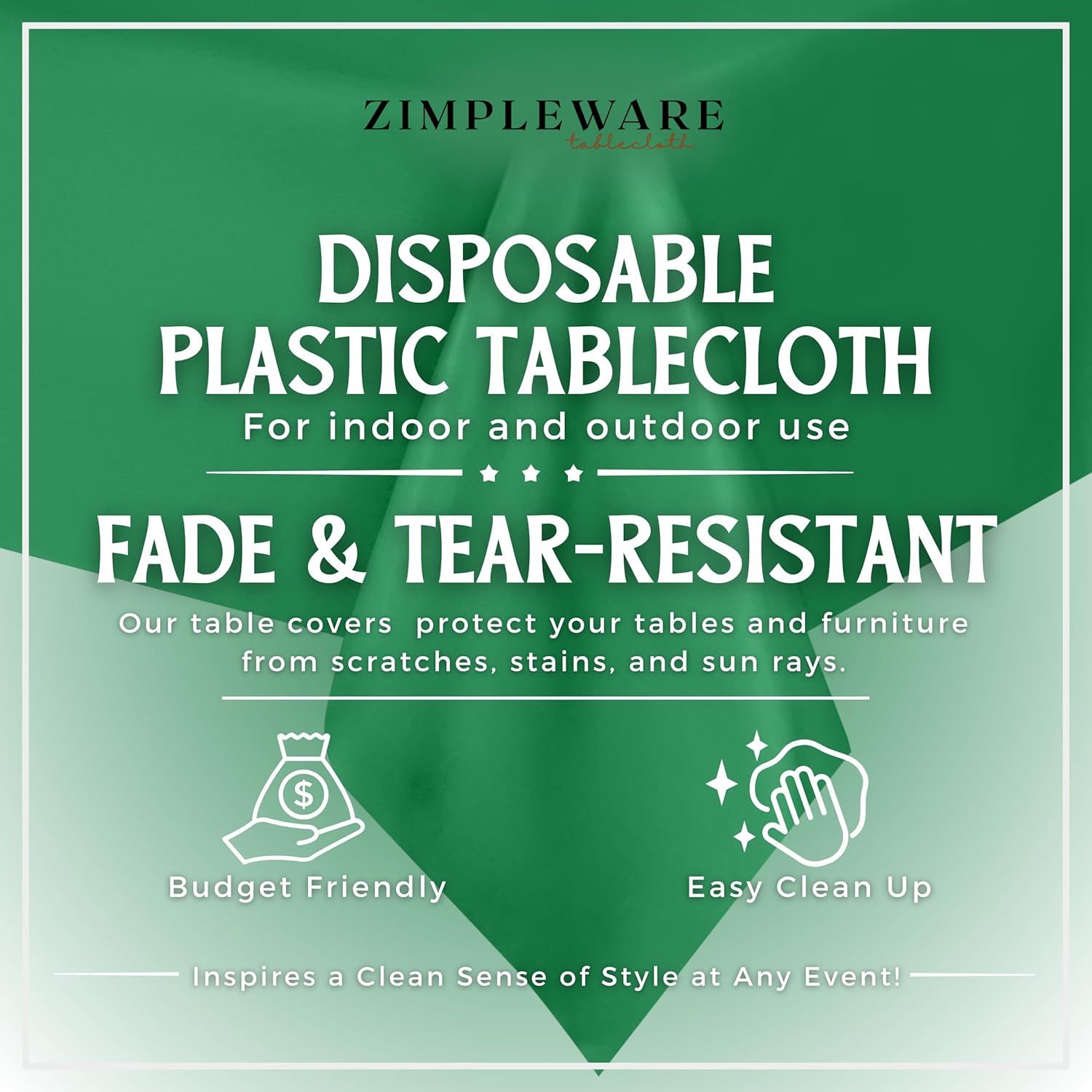 Zimpleware – Mantel redondo de plástico para fiestas de 213cm (84pulgadas) de diámetro (paquete de 1, 6 y 12 unidades)