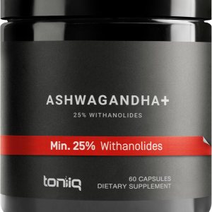 Toniiq Ashwagandha Cápsulas de suplemento  25% Withanolides  Apoyo al estrés  (52000 mg) Concentración 40x Ashwagandha fórmula extra fuerte  60 Toniiq Ashwagandha Cápsulas de suplemento  25% Withanolides  Apoyo al estrés  (52000 mg) Concentración 40x Ashwagandha fórmula extra fuerte  60