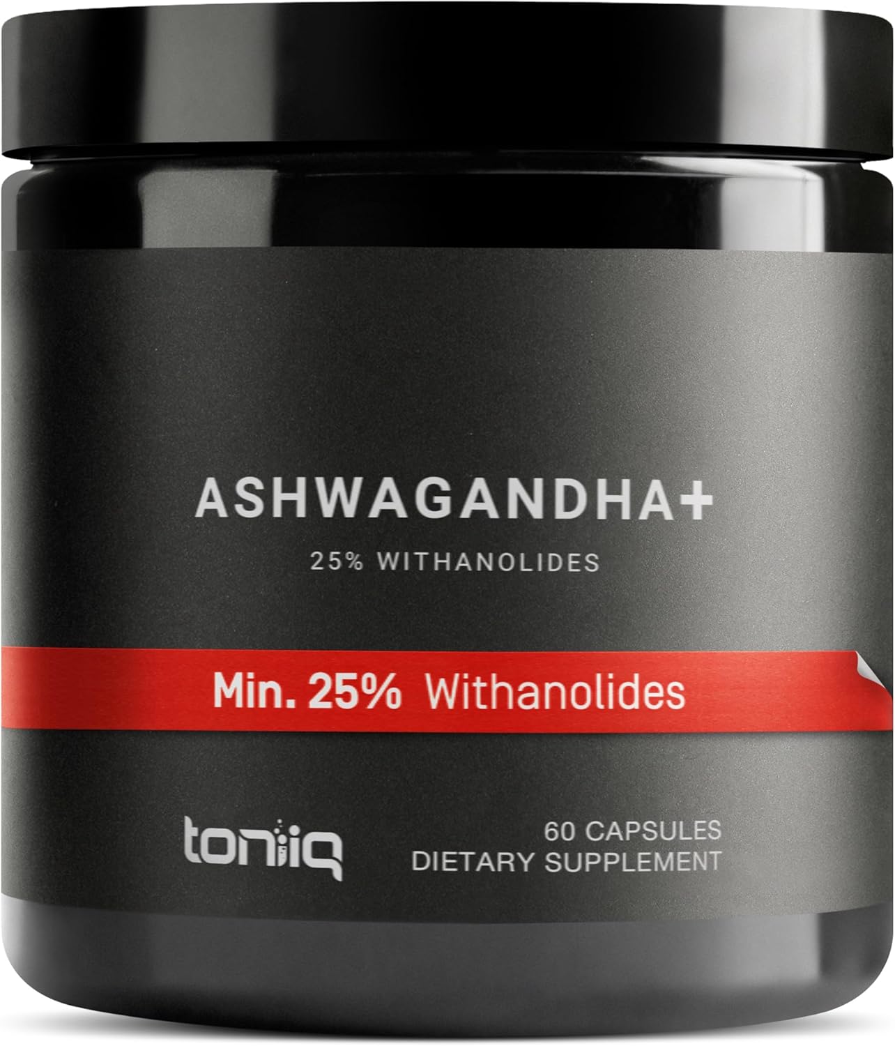 Toniiq Ashwagandha Cápsulas de suplemento  25% Withanolides  Apoyo al estrés  (52000 mg) Concentración 40x Ashwagandha fórmula extra fuerte  60