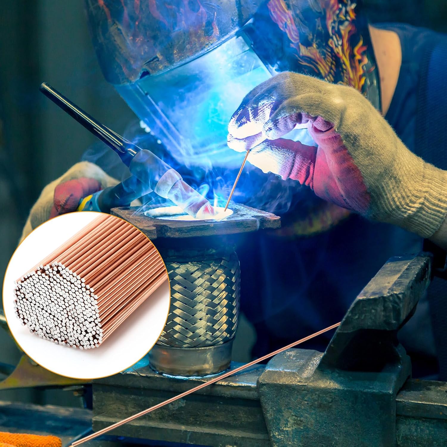 Zonon Varilla de soldadura TIG de acero suave ER70s-6 116 “x16” Equipo de soldadura TIG de acero al carbono suave para maquinaria de ingeniería,