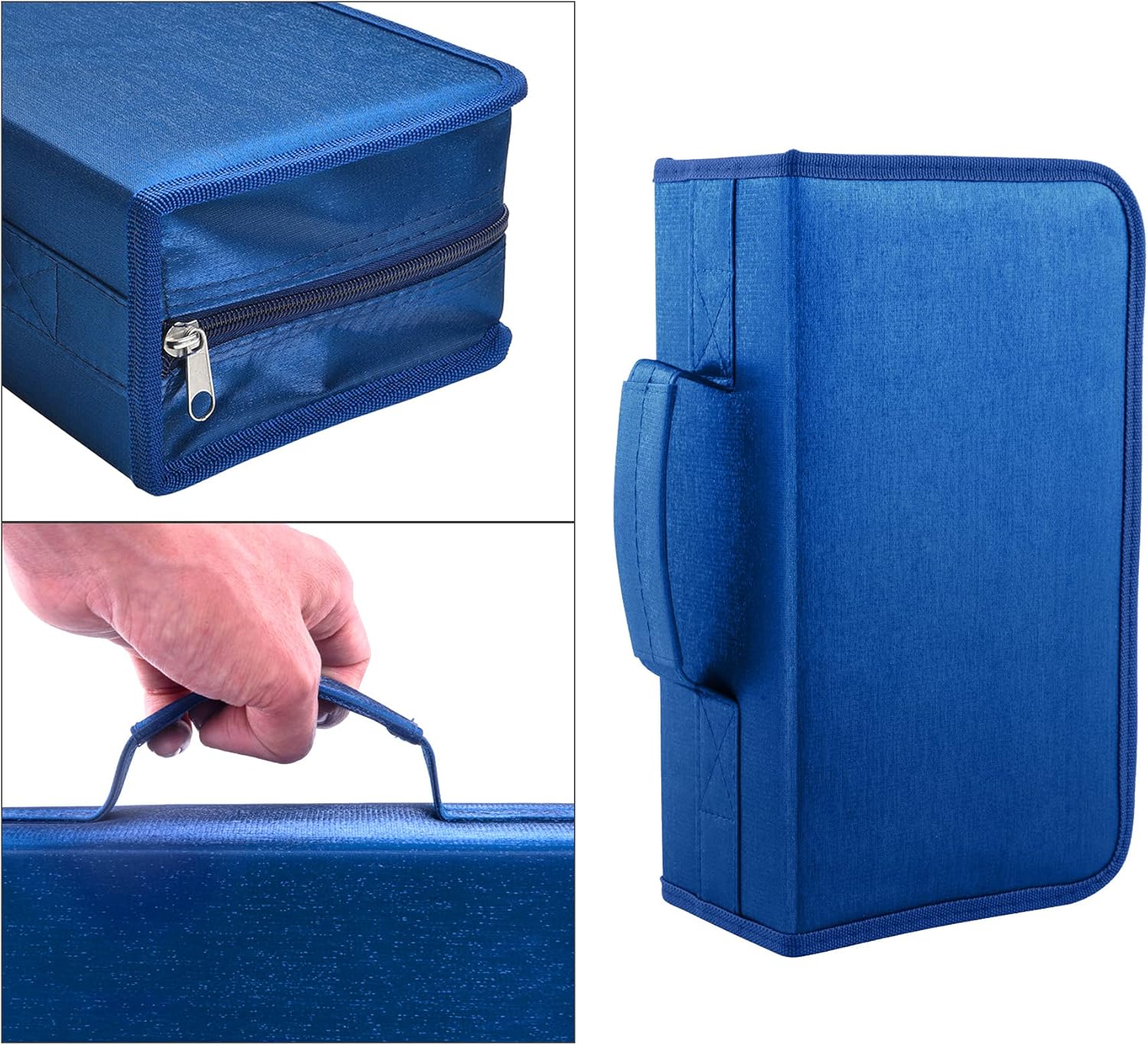 Siveit Funda para CD y DVD, soporte para almacenamiento de CDDVD, capacidad de 128 unidades, organizador de CD, carpeta de CD portátil para viajes