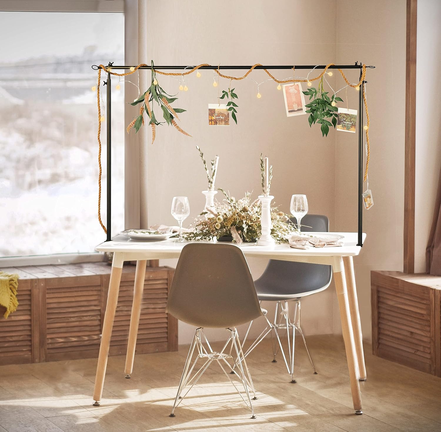 Soporte ajustable para barra de mesa (49-78 pulgadas), soporte de arco de calidad prémium para cumpleaños, aniversario, Navidad, arco decorativo