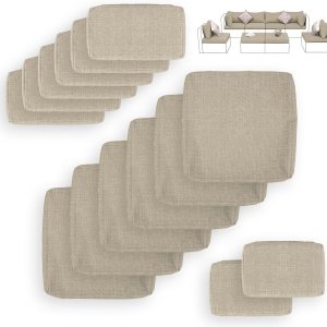 14 fundas de cojín de repuesto para muebles de patio al aire libre, color beige, con cremallera, fundas de cojín de patio de 27 x 27 pulgadas (solo 14 fundas de cojín de repuesto para muebles de patio al aire libre, color beige, con cremallera, fundas de cojín de patio de 27 x 27 pulgadas (solo