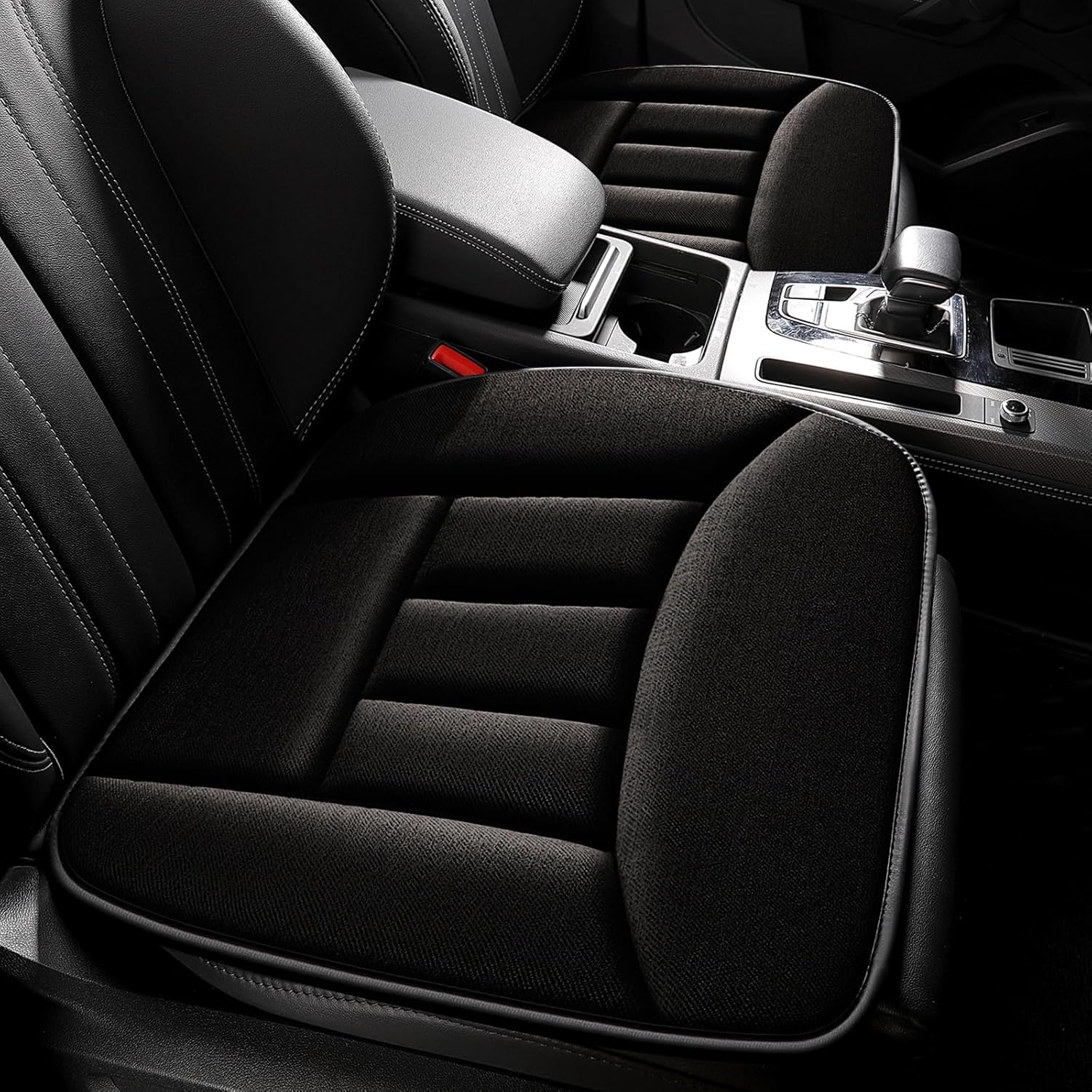 Cojín de asiento de automóvil de 1.18 pulgadas, cojín de espuma viscoelástica con parte inferior antideslizante, cómodo protector de asiento para