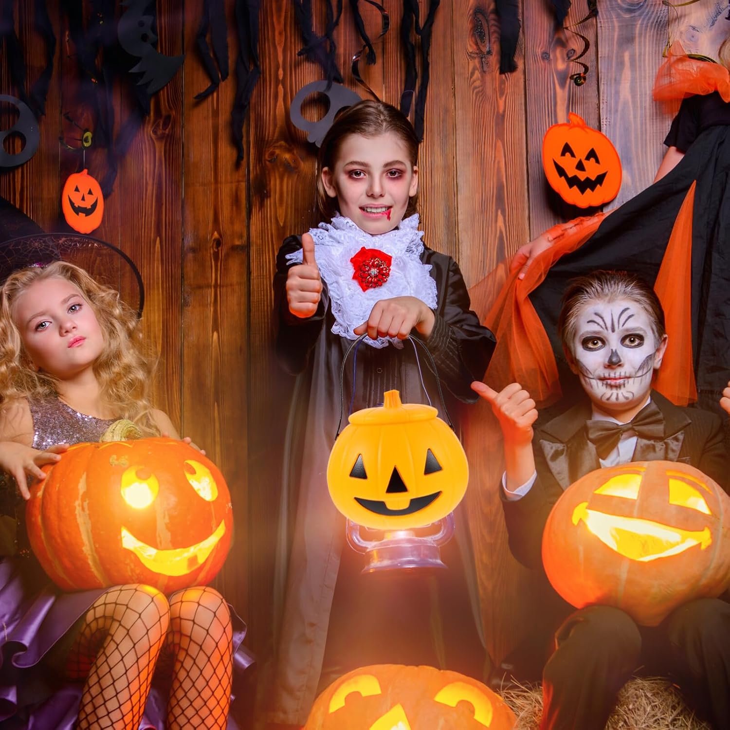 Operitacx Mini cubos de calabaza de plástico calabazas para caramelos, bolsas de caramelos, bolsas de dulces de calabaza, bolsa de dulce o truco de