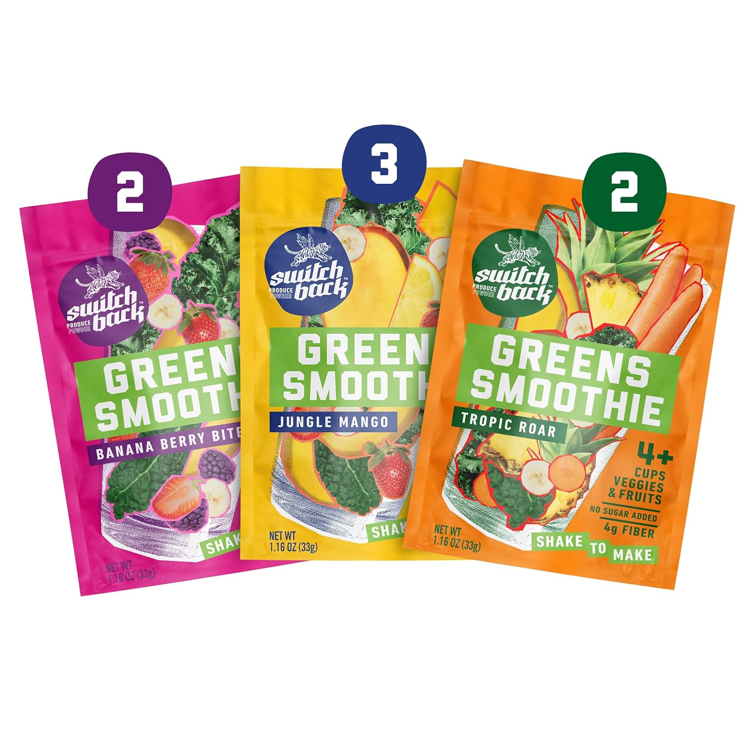 Switchback Verduras en polvo, mezcla de batidos sin gluten para agua, jugo o leche, bebida verde para impulso de energía, vegano, a base de plantas,