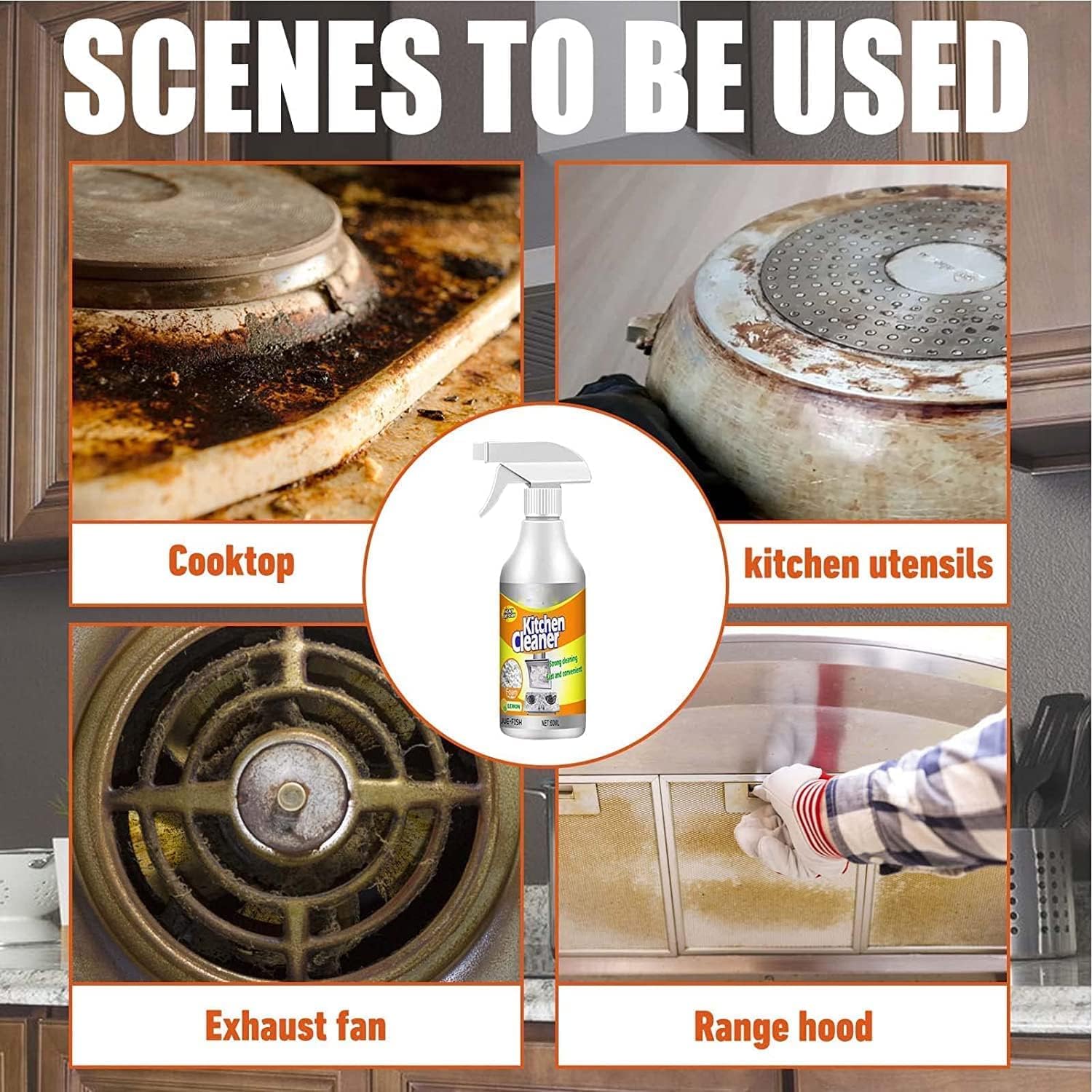 Clean Sweep – Limpiador de cocina, limpiador de cocina, limpiador de burbujas, aerosol de limpieza multiusos, limpiador de ollas y sartenes de