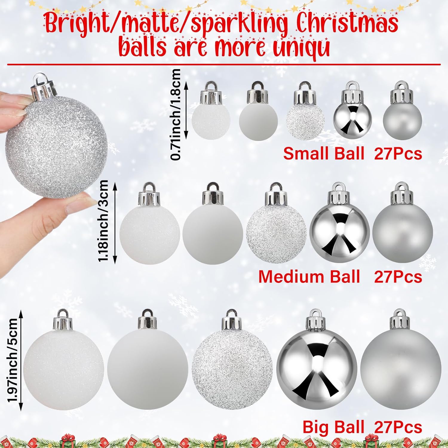 Guirnalda de bolas de Navidad de 6 pies con luces LED, guirnalda de bombillas iluminadas de Navidad, decoración de bolas de árbol de Navidad,