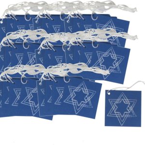 Iconikal Etiquetas de regalo de Hanukkah de cartulina, estrella de David, 60 unidades Iconikal Etiquetas de regalo de Hanukkah de cartulina, estrella de David, 60 unidades