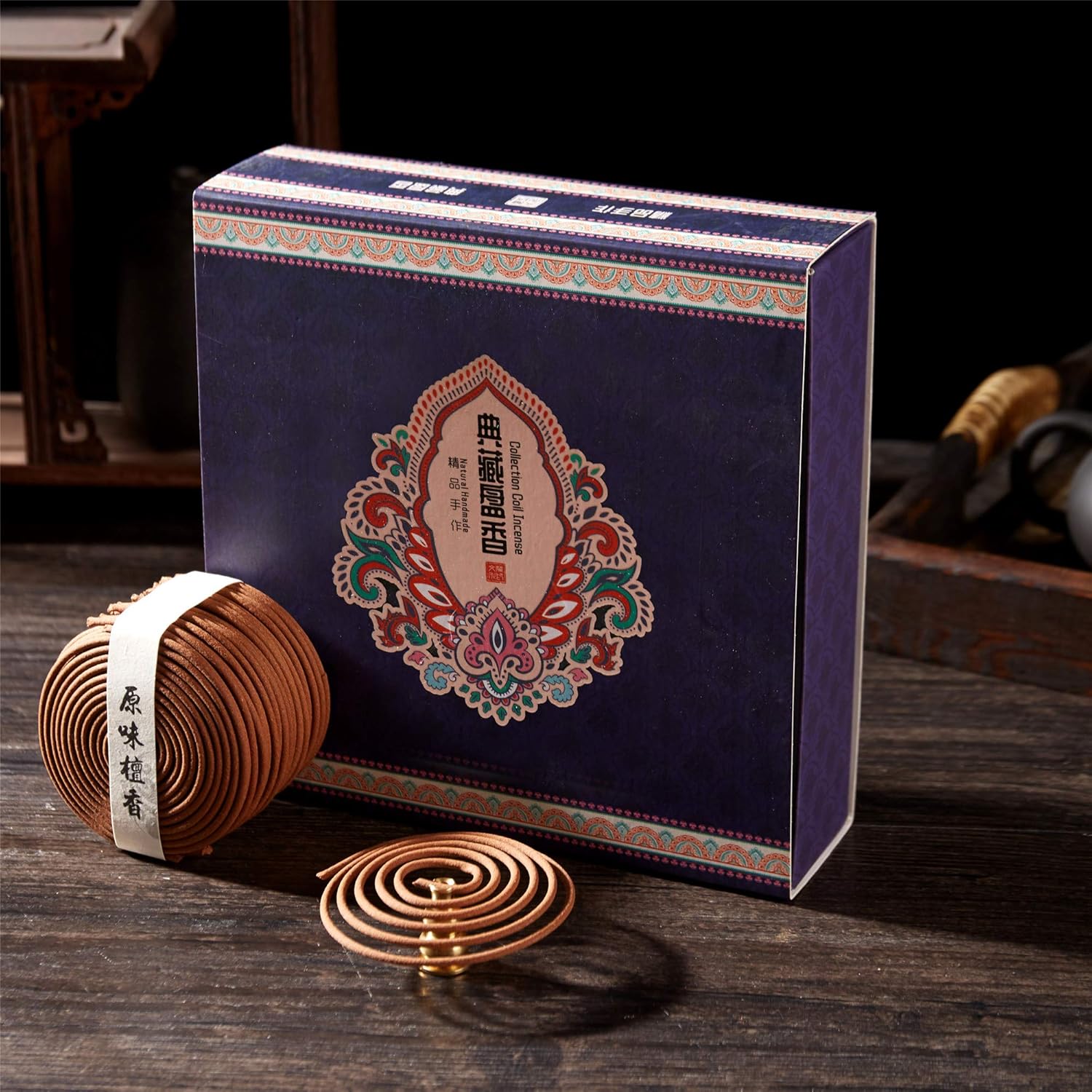 Juego de regalo de incienso de aromaterapia y meditación, 160 bobinas naturales en 4 aromas con quemador gratis, larga duración de 4 horas, juego 3