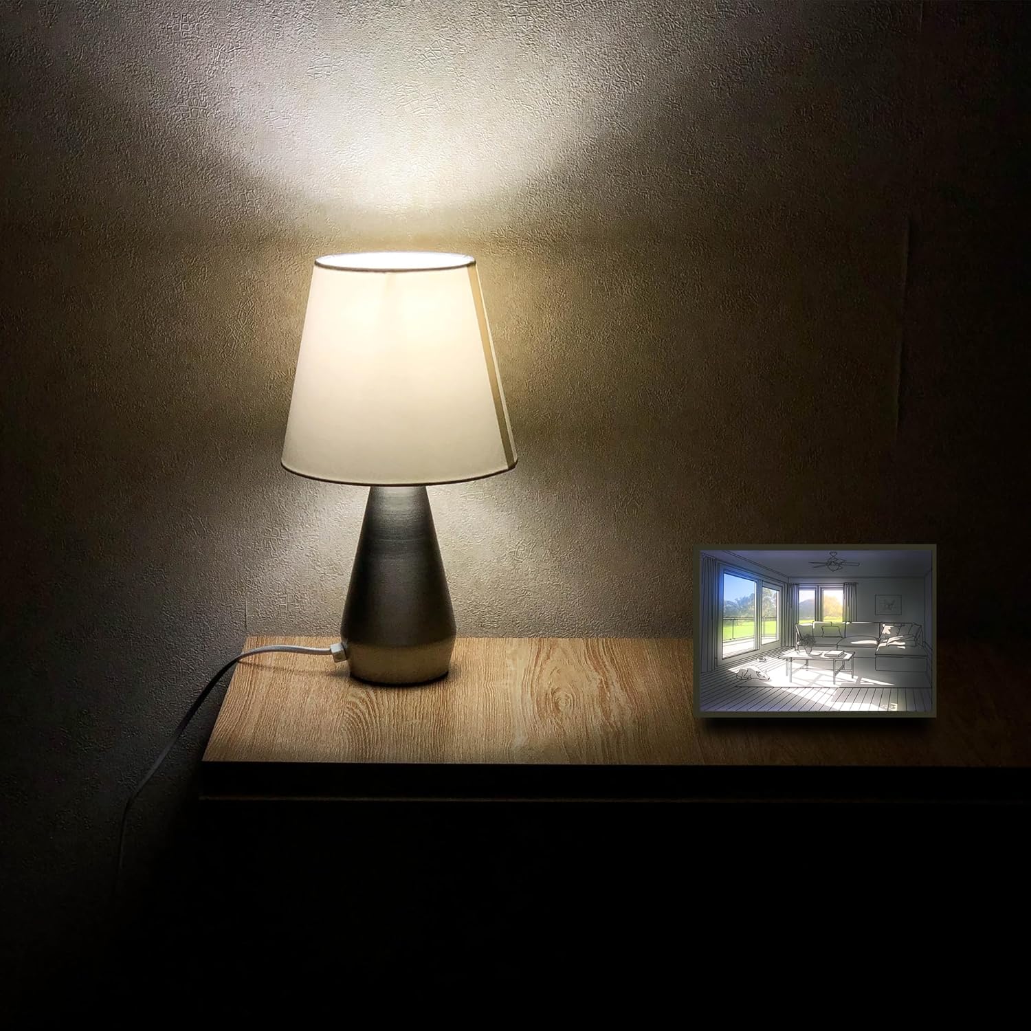 Pintura iluminada con luz, pintura 4D, marco de fotos de arte de pared, luz nocturna, decoración de pared ideal para sala de estar, dormitorio,