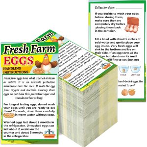 250 unidades de instrucciones de manejo de huevos frescos de granja de 2 x 3.5 pulgadas, tarjetas de visita, sellos de huevos, tarjetas de 250 unidades de instrucciones de manejo de huevos frescos de granja de 2 x 3.5 pulgadas, tarjetas de visita, sellos de huevos, tarjetas de