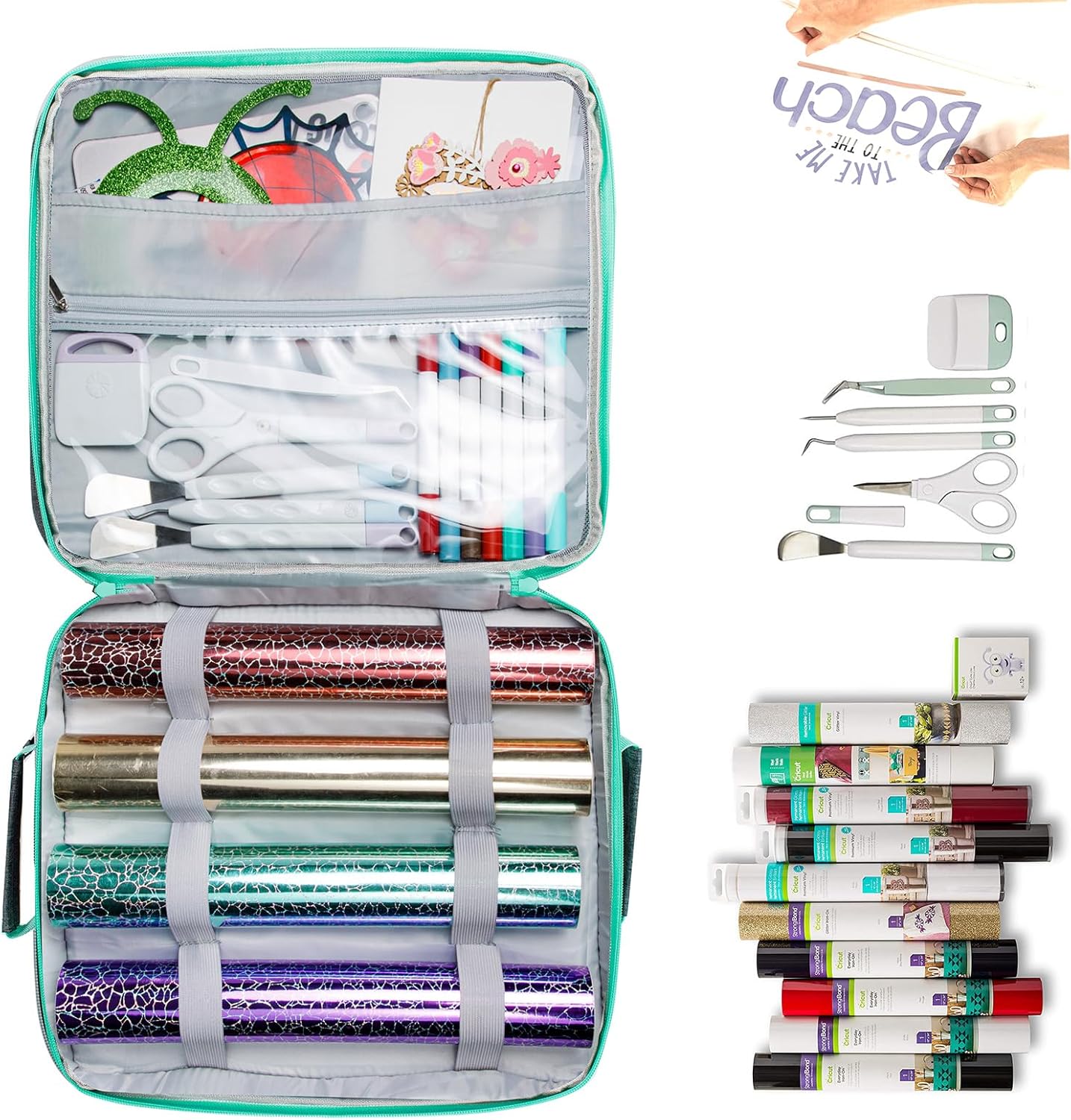 Estuche de transporte de doble capa para Cricut EasyPress 2 (12 x 10), máquina de prensa de calor HTVRONT, bolsa de prensa térmica resistente,
