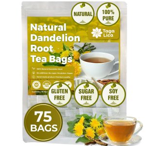 75 bolsas de té de raíz de diente de león, 100% natural y puro de raíz de diente de león, bolsas de té ecológicas, té de hierbas de raíz de diente 75 bolsas de té de raíz de diente de león, 100% natural y puro de raíz de diente de león, bolsas de té ecológicas, té de hierbas de raíz de diente