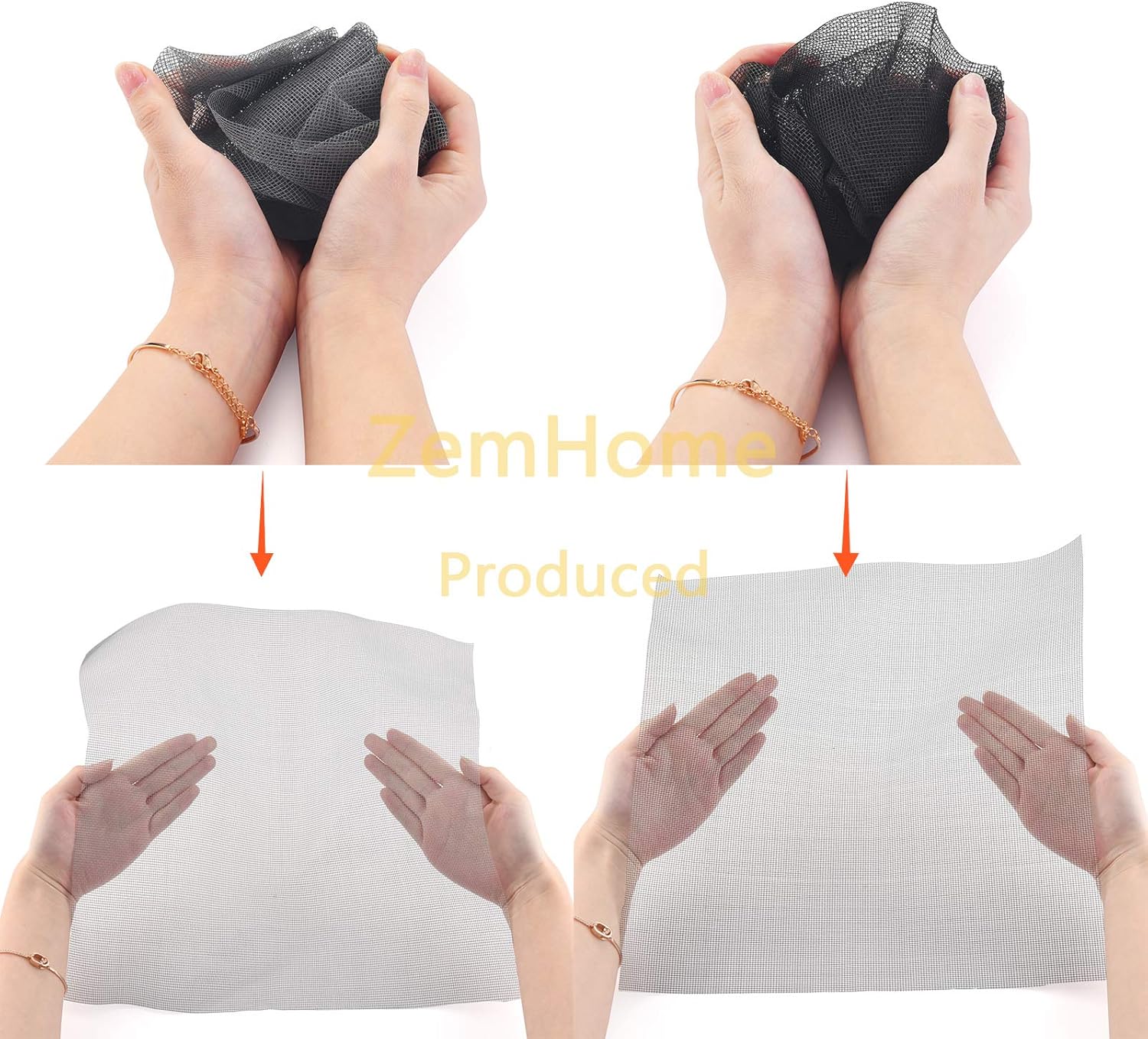 Kit de reparación de pantallas de ventana de fibra de vidrio gris de 59 x 106 pulgadas, kit de repuesto de malla ajustable para ventanas, puertas,