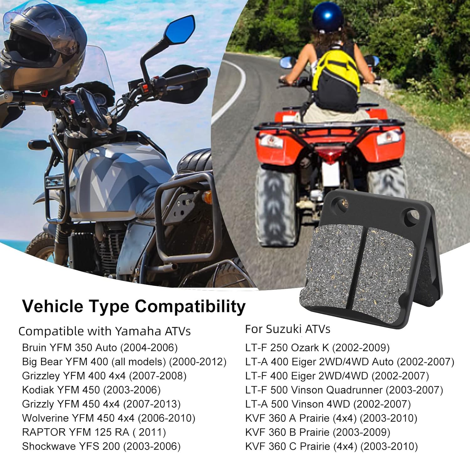 Pastillas de freno semimetálicas compatibles con 50cc 70cc 90cc 110cc 125cc 150cc 200cc 250cc motocicleta Dirt Quad ATV Pocket Mini Bike Go Kart