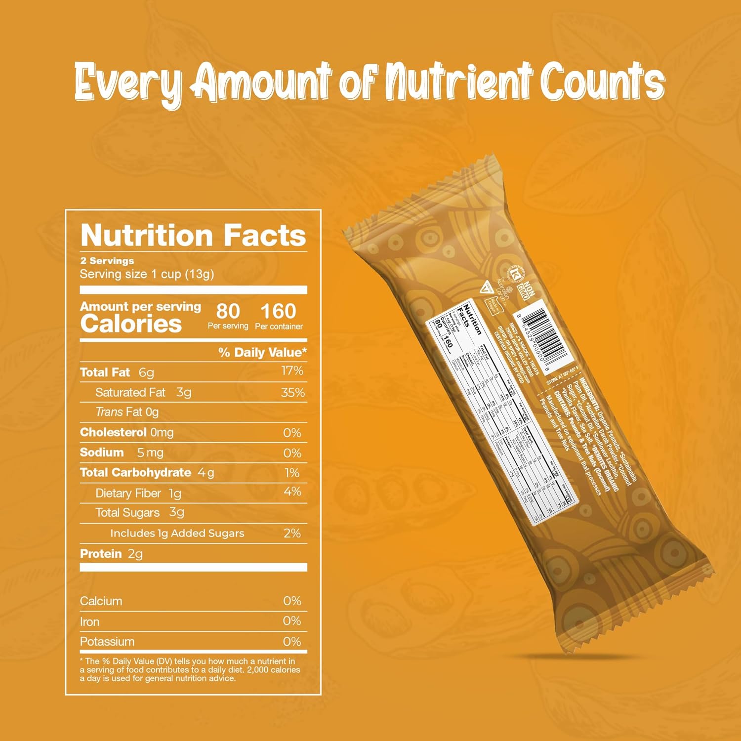 Missy J’s Organic Peanut Butter Carob Cups .9 Oz 3 Pack Made with Coconut Sugar Vegan, Gluten and Caffeine Free Healthy Substitute for Chocolate,
