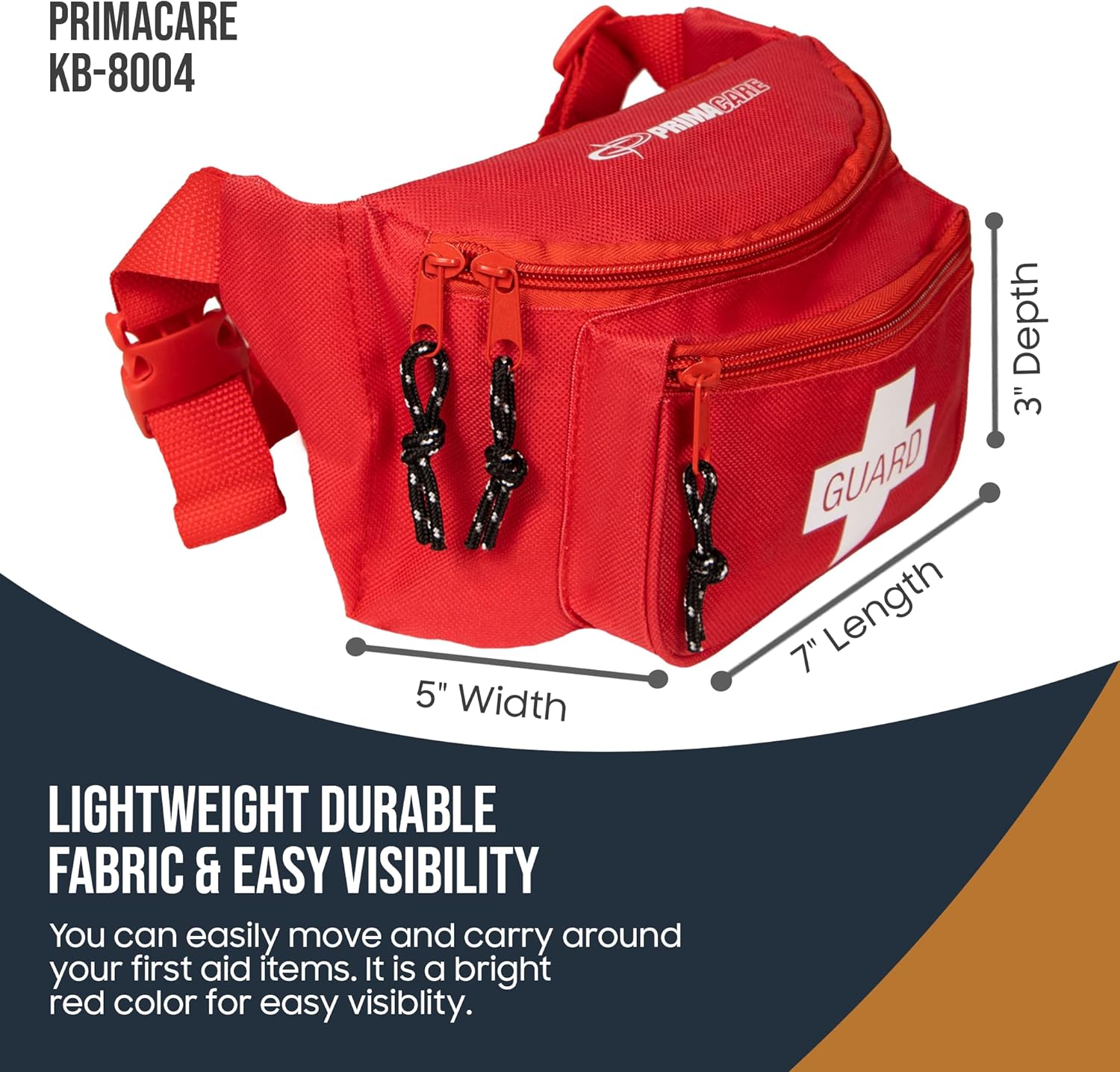 Primacare KB-8004 canguera de primeros auxilios, color rojo