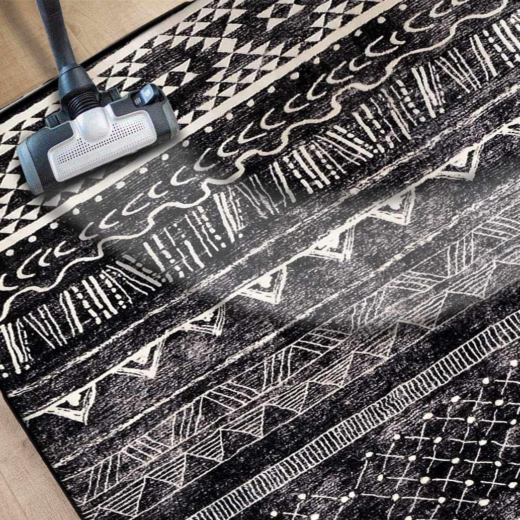 Calore – Alfombras de lana para sala de estar con imitación de cachemira de lujo, alfombras lavables antideslizantes, alfombras rectangulares