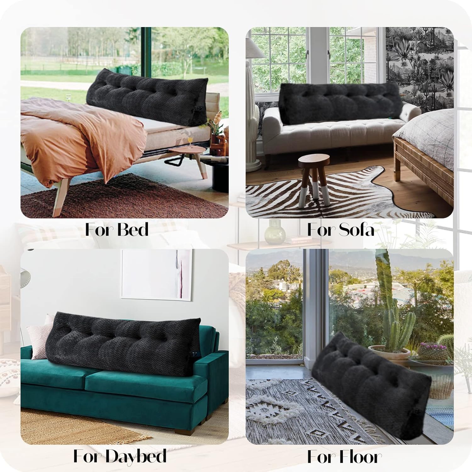 Cabecera triangular grande, respaldo de cuña y respaldo de posicionamiento, almohadas de lectura, almohadas de cuña para cama de día con funda