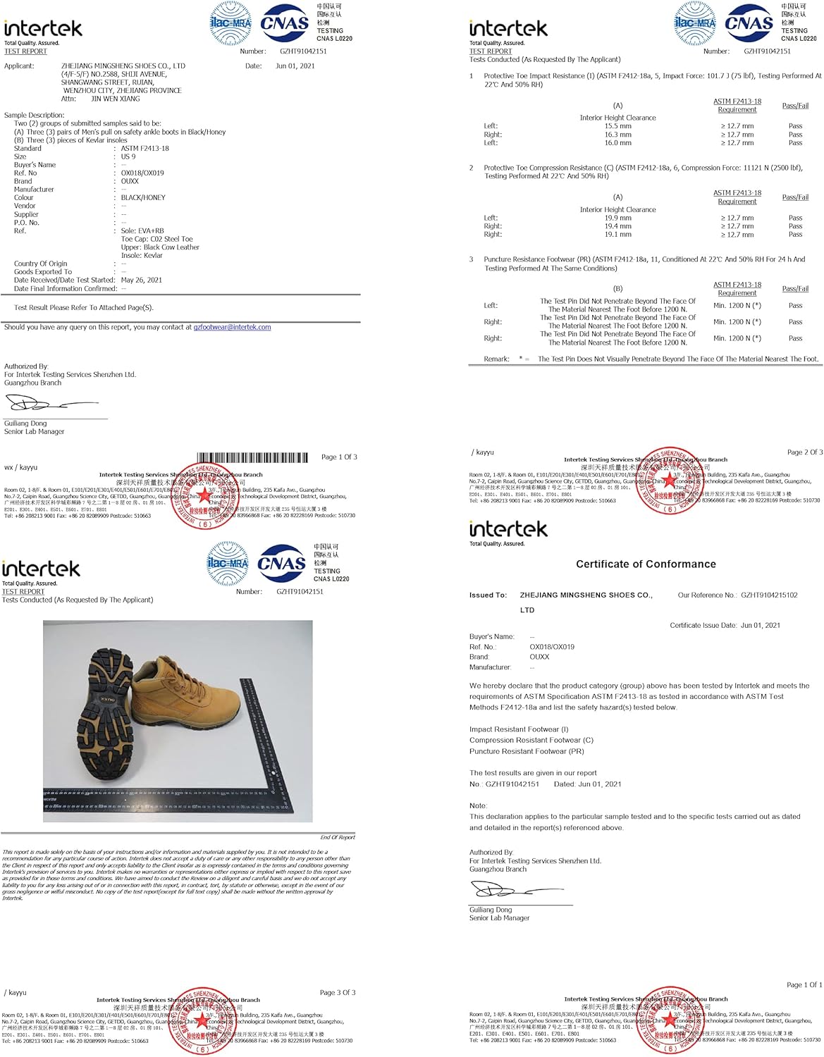 OUXX Botas de trabajo para hombre, con puntera de acero deslizante, de cuero, impermeables, antideslizantes, a prueba de pinchazos, antiestáticas,