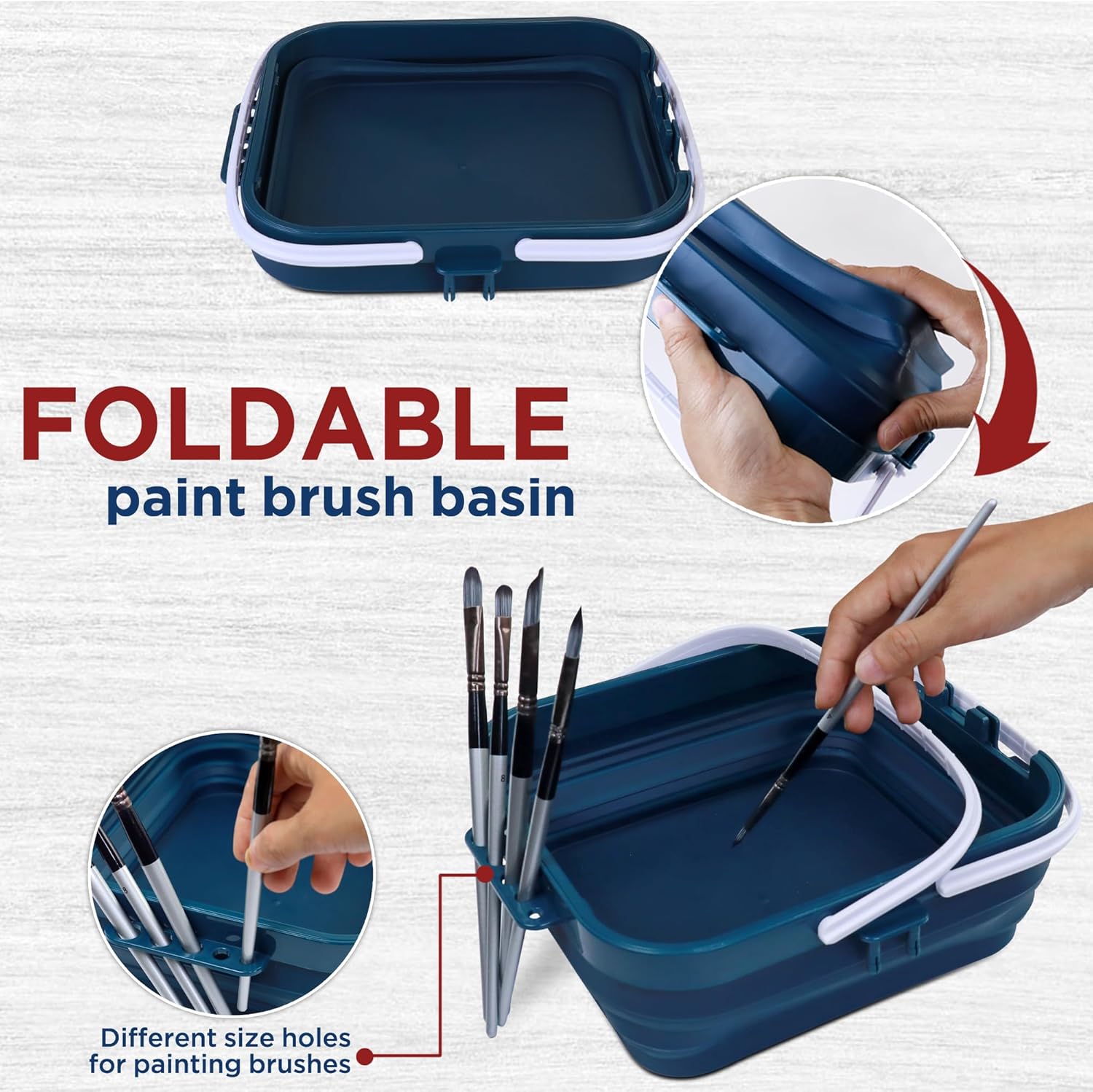 DUGATO Caja de paleta de almacenamiento de pintura hermética de 20 pocillos  Caja grande de contenedor de pintura de 9.4 x 10.5 x 3.9 pulgadas con
