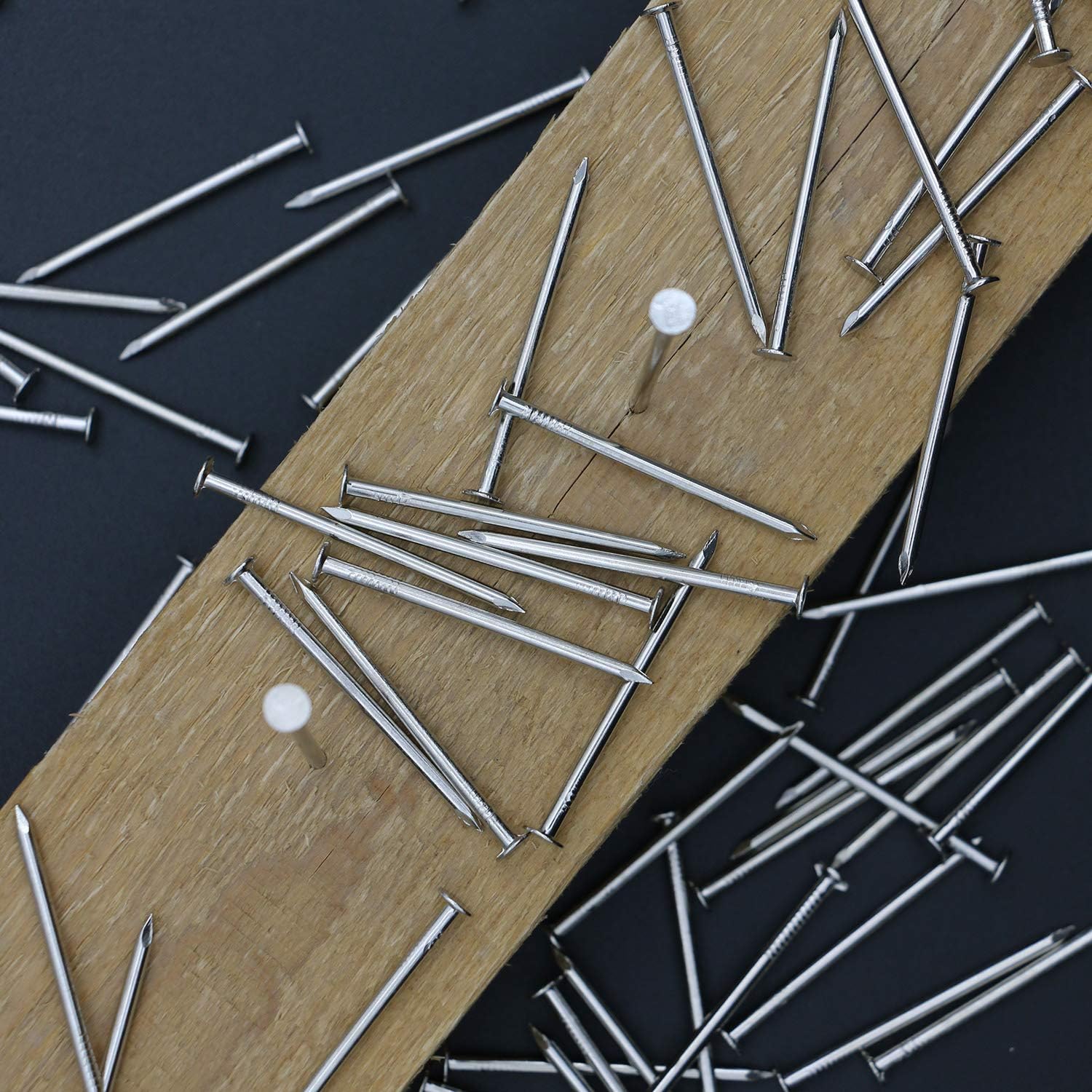 240 uñas de hardware, uñas colgantes chapadas en níquel de 1-12 pulgadas, uñas de pared para colgar imágenes, uñas de madera, uñas largas, clavos de
