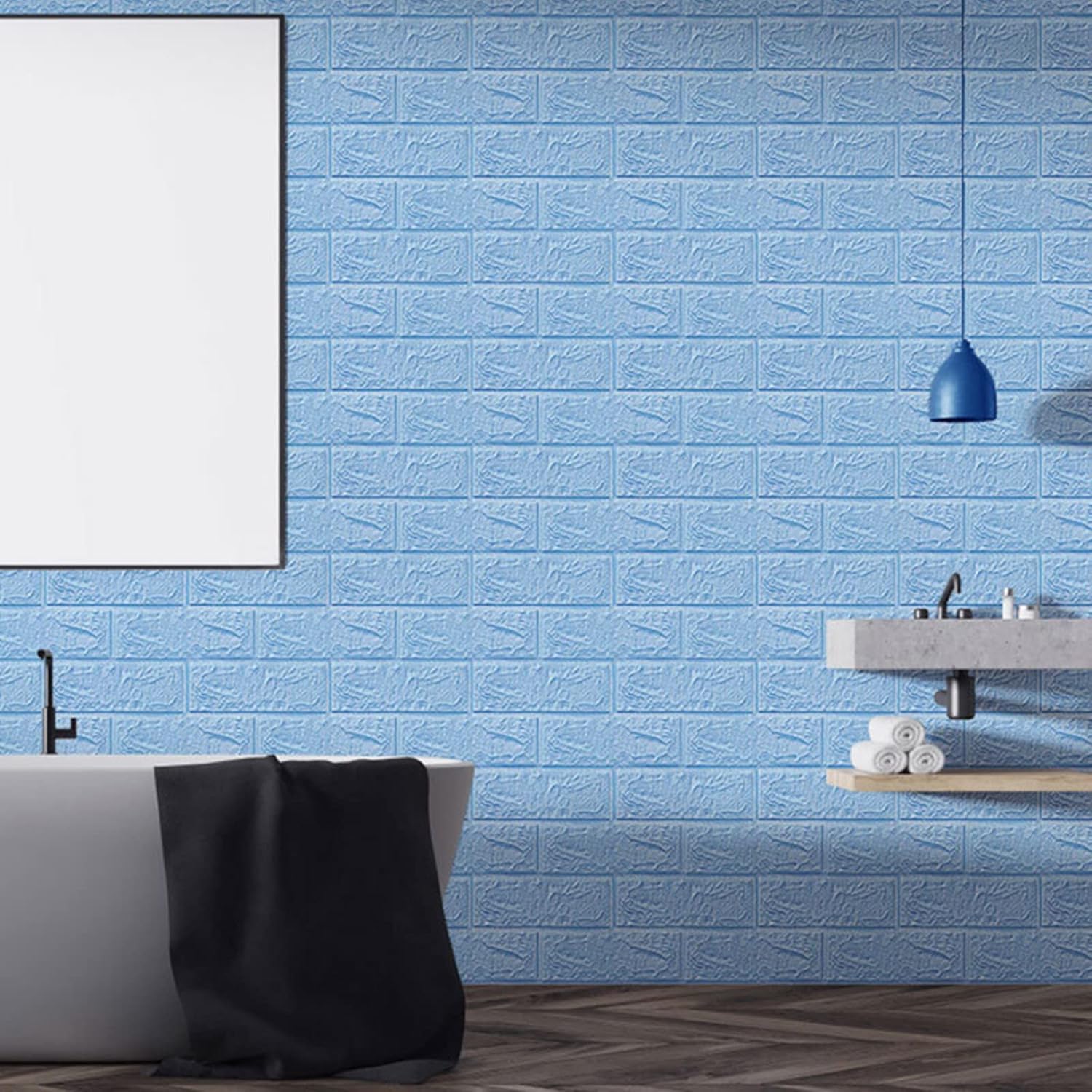 Papel tapiz autoadhesivo 3D de ladrillo 3D, anticolisión, paneles de pared 3D para despegar y pegar, aspecto de madera envejecida, papel tapiz para