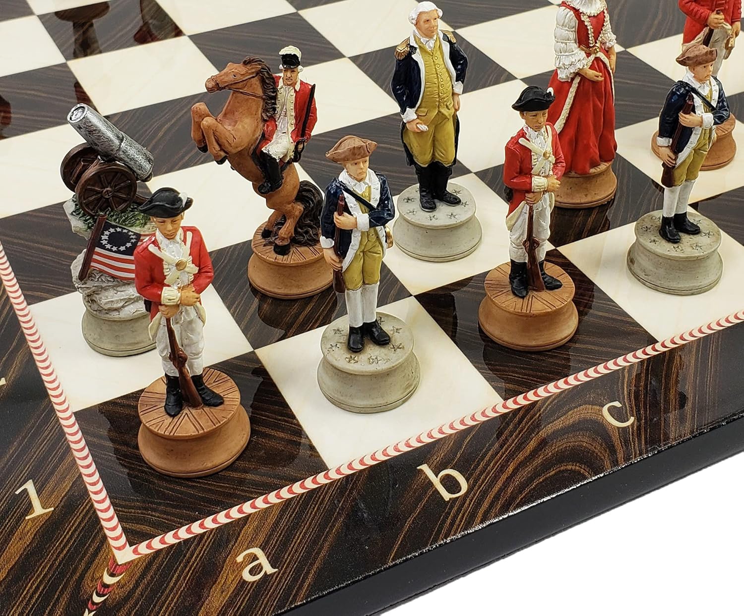 Juego de ajedrez de guerra de independencia revolucionaria americana con tablero de elegancia de 17″ Revolución