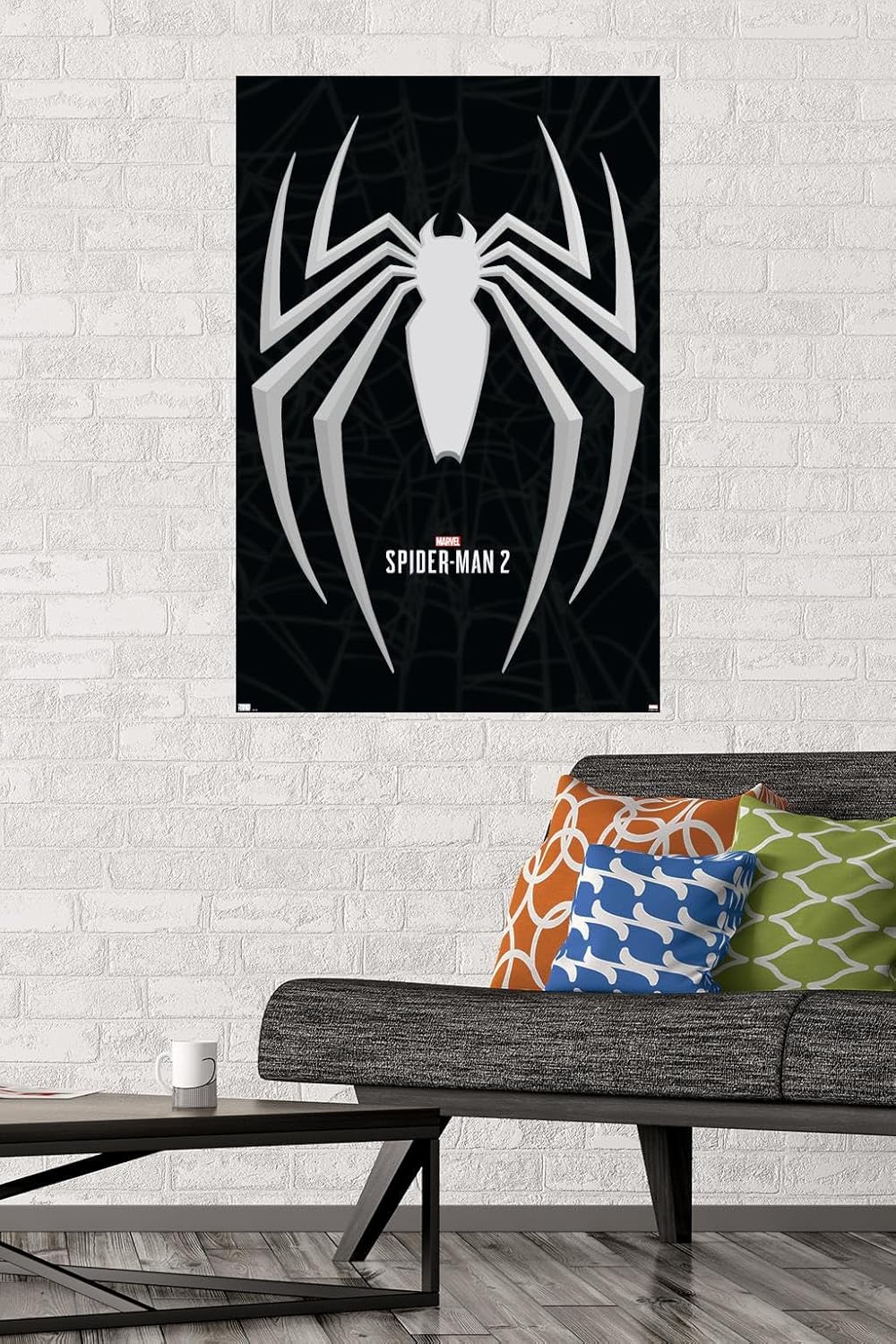 Trends International Marvel’s Spider-Man 2 – Póster de pared con icono de Peter Parker, 22.37 x 34.00 pulgadas, paquete de póster y montaje prémium