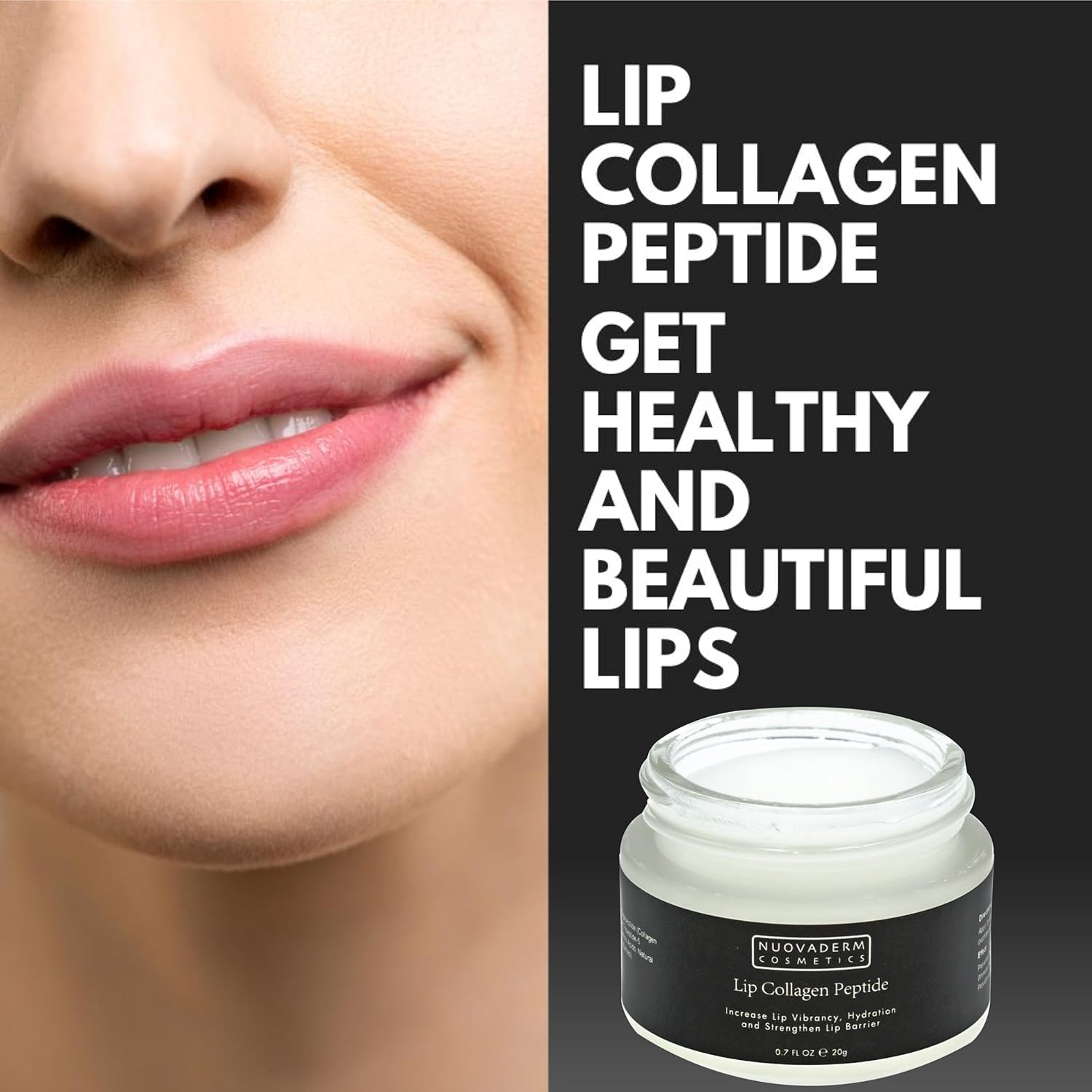 Péptidos de colágeno labial  Bálsamo vegano para rellenar los labios, mascarilla hidratante para labios, mositurizador labial, suaviza las líneas,