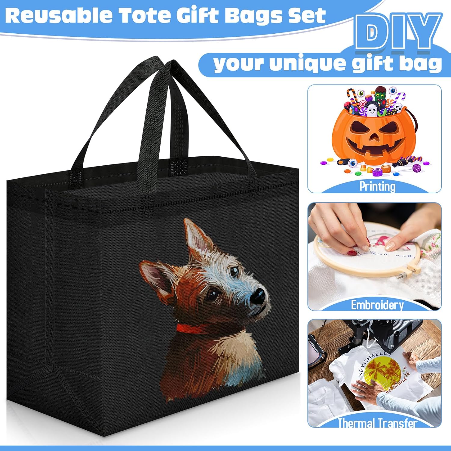 200 bolsas de comestibles reutilizables de 12.6 x 11.8 x 6.3 pulgadas, grandes bolsas de compras no tejidas plegables y portátiles a granel