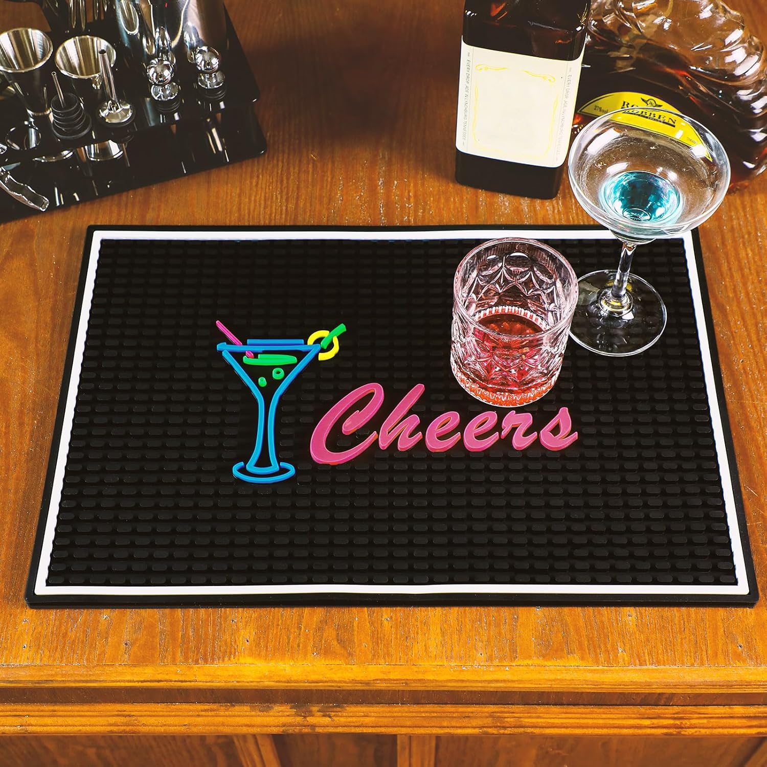 Zhehao Alfombrillas de bar de 12 x 18 pulgadas de grosor para bar, estación móvil de bartending para el hogar, encimera, cocina, mostrador,