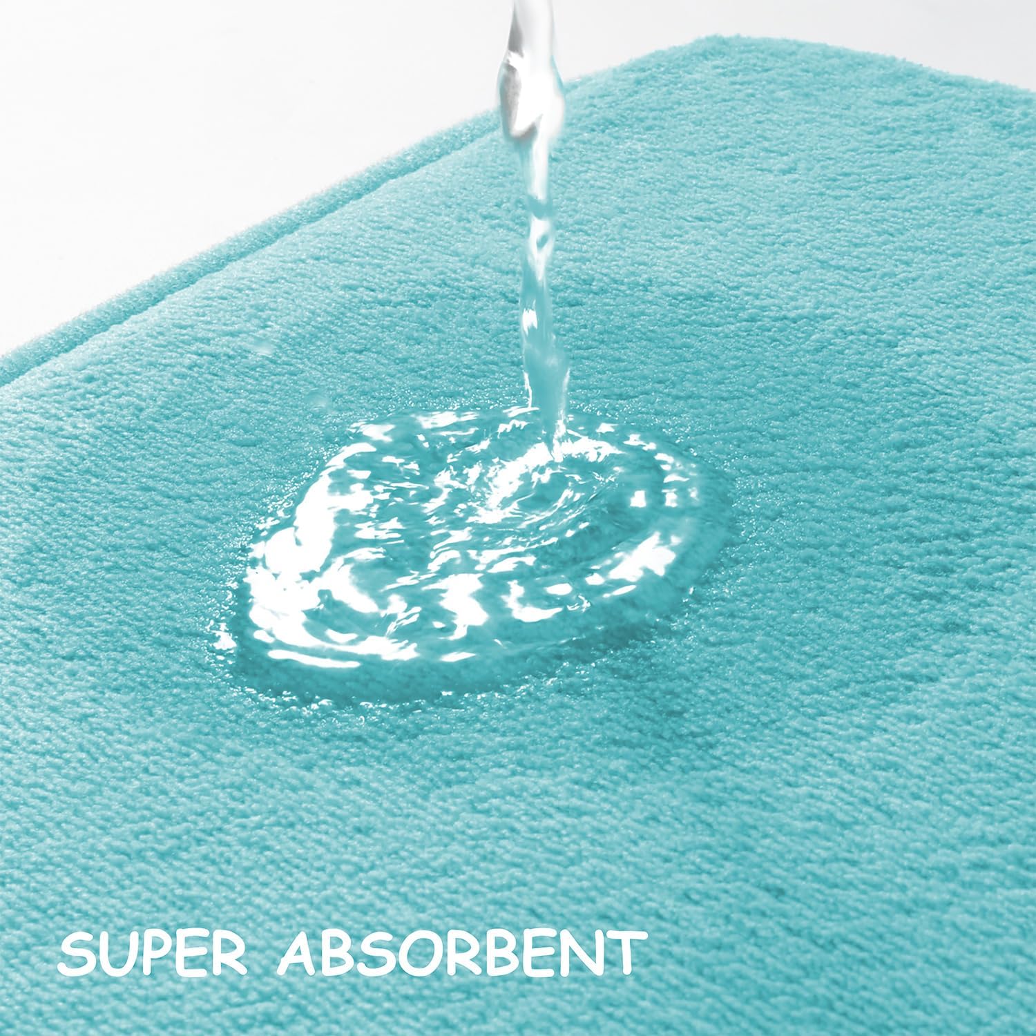 YIHOUSE Tapete de baño de espuma viscoelástica extra grueso, 20 x 32 pulgadas, color verde azulado, ultra suave, antideslizante, súper absorbente,