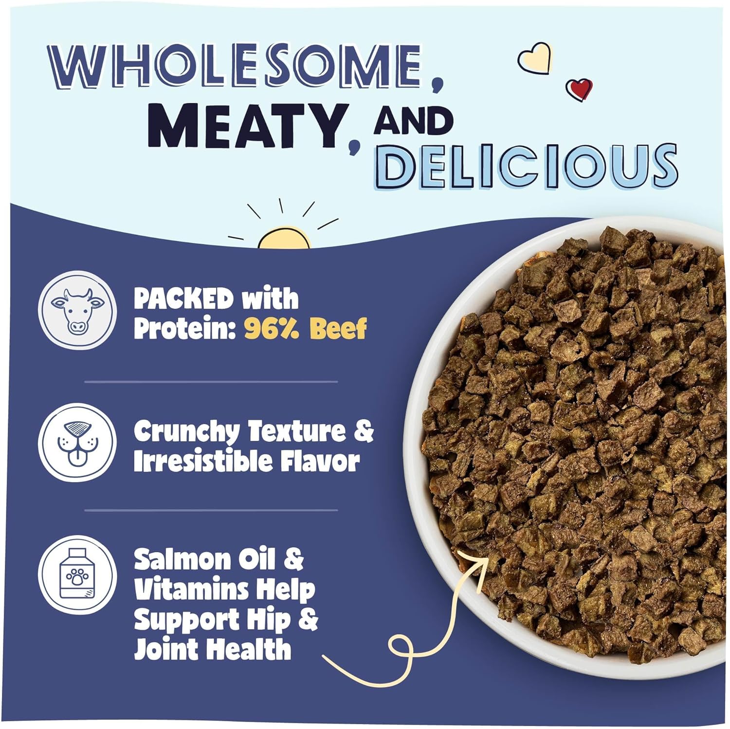 Pawstruck Alimento natural secado al aire para perros con carne de res real, sin granos, fabricado en Estados Unidos, sin OMG y recomendado por