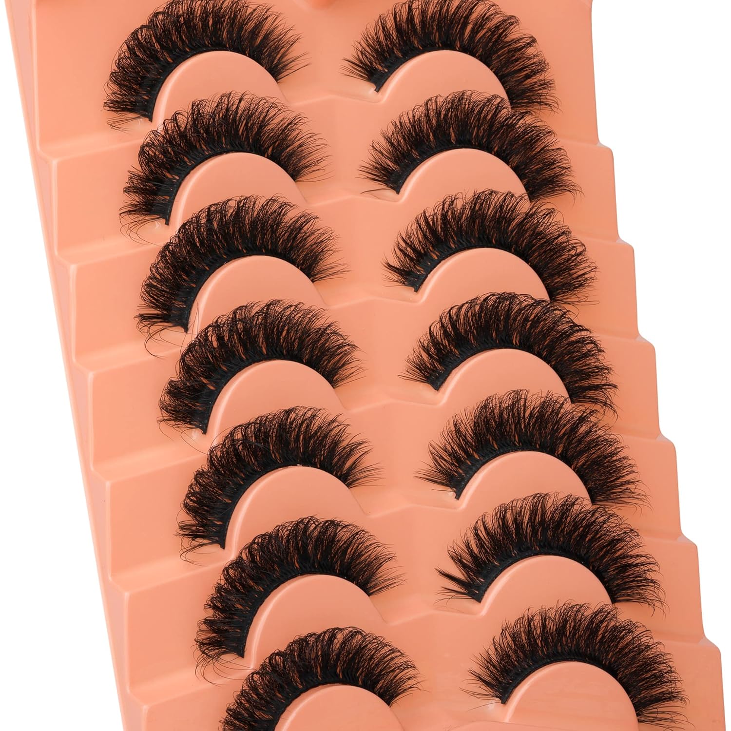 JIMIRE Pestañas postizas de visón naturales, esponjosas, de volumen, 0.591 in de grosor, pestañas postizas parecen extensiones de pestañas, paquete