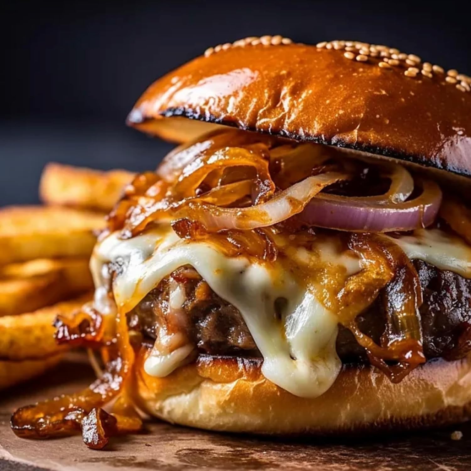 KINDERS – Steakhouse cremoso, cebolla francesa, whisky, manzana, búfalo mantecoso y hierba parmesana son cero calorías, cero grasa, vegano y apto