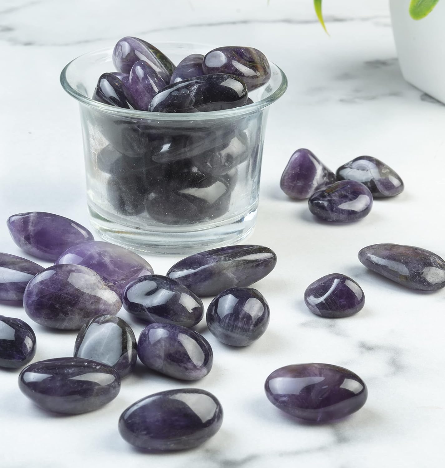 ZAICUS Piedras pulidas de amatista de 1 libra y cristales de forma irregular a granel para relleno de jarrón, piedras de la suerte, fabricación de