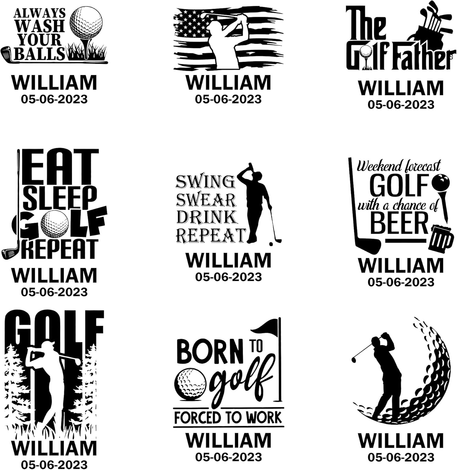 Organizador de escritorio rústico personalizado con texto en inglés The Golf Father para hombre, regalo personalizado para papá, organizador de
