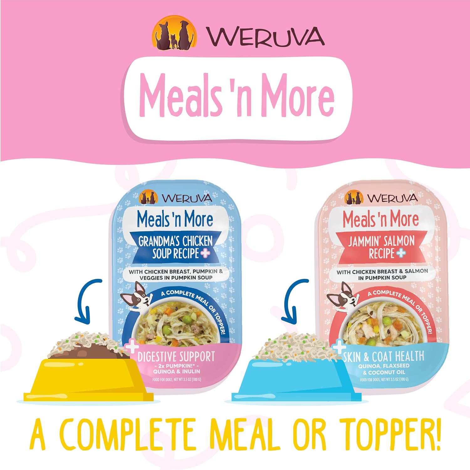 Weruva Meals ‘n More – Alimento húmedo natural para perros, Bed & Breakfast Plus soporte digestivo, taza de 3.5 onzas (paquete de 12)