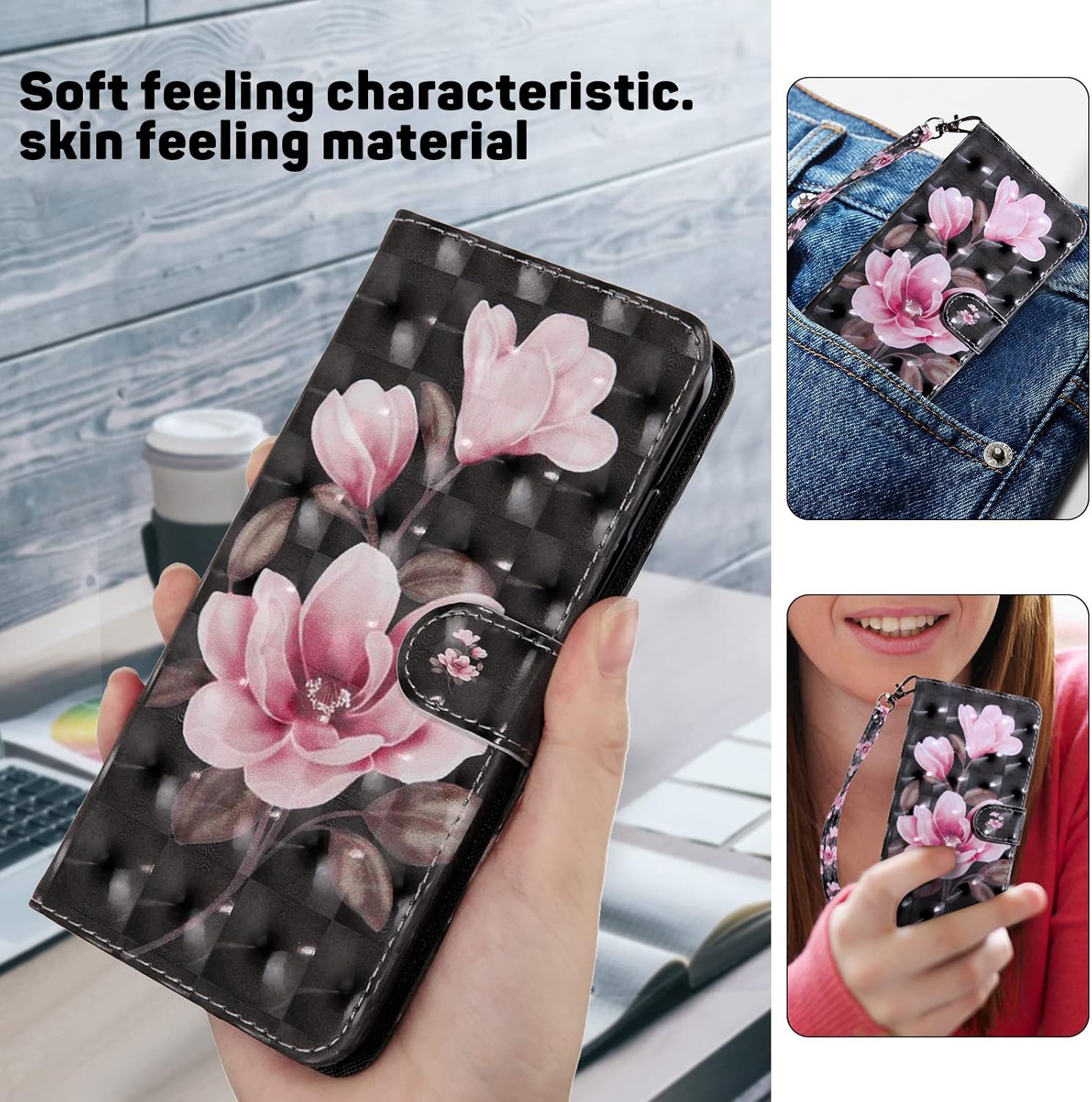 Tncavo Funda tipo cartera para Xiaomi 13 Lite para mujeres, PU cuero Flip Folio Casos con tarjeteros RFID bloqueo cubierta protectora del teléfono