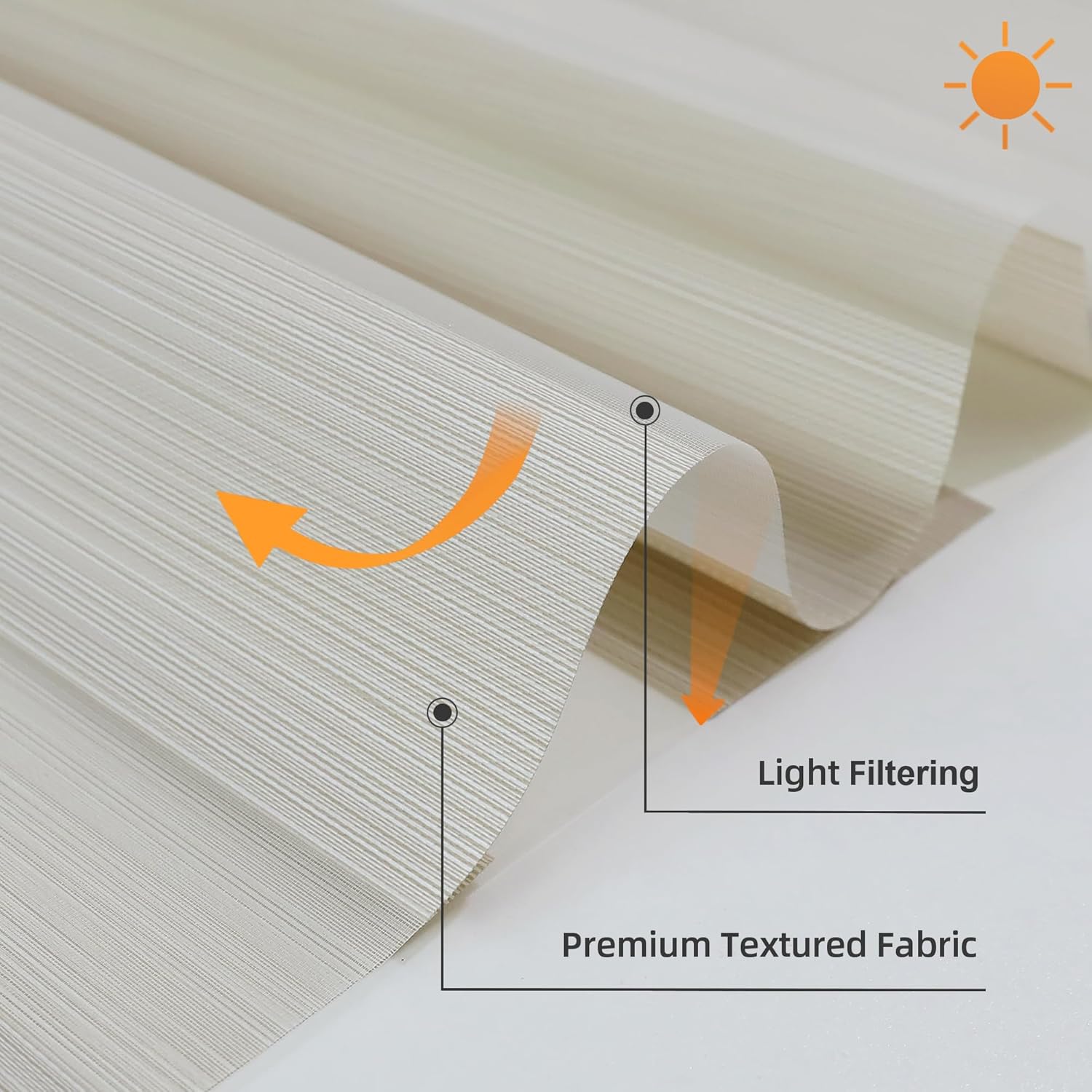 Persianas enrollables Zebra para ventanas, 29 x 72 pulgadas, cortinas enrollables de cebra beige arena, filtran la luz, 50% opacas, para sala de