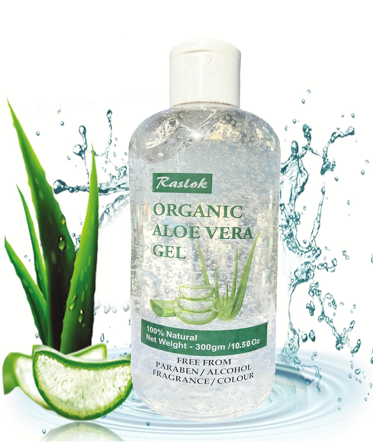 Gel de aloe natural 100% puro  Para hidratar la cara y el cuidado del cabello, hidratante duradero, hidratante calmante  No pegajoso (10.50 onzas)