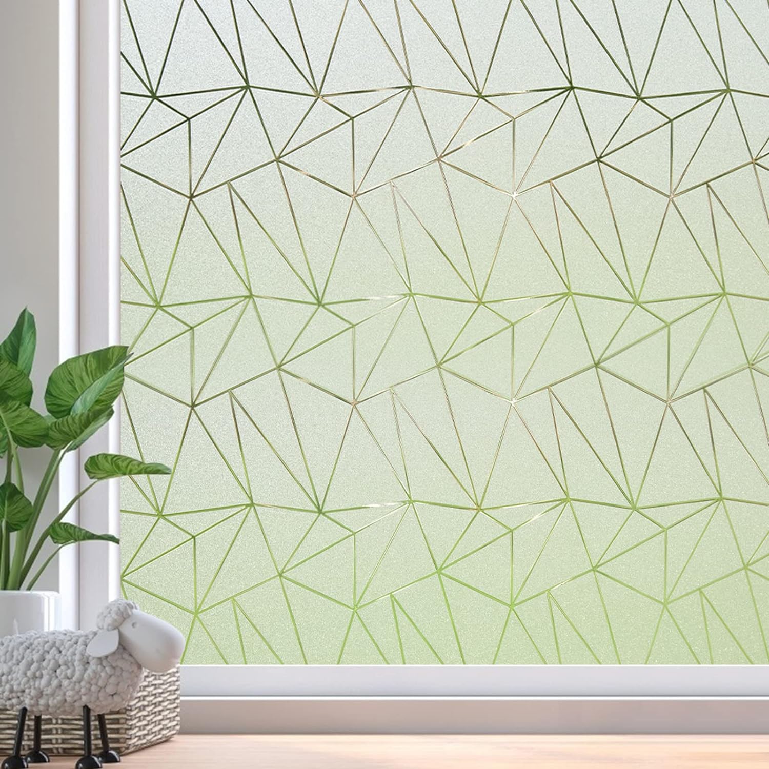 Coavas Película de privacidad para ventana, vidrio esmerilado para ventana, para baño, esmerilado estático, decorativo, bloqueo UV, control de