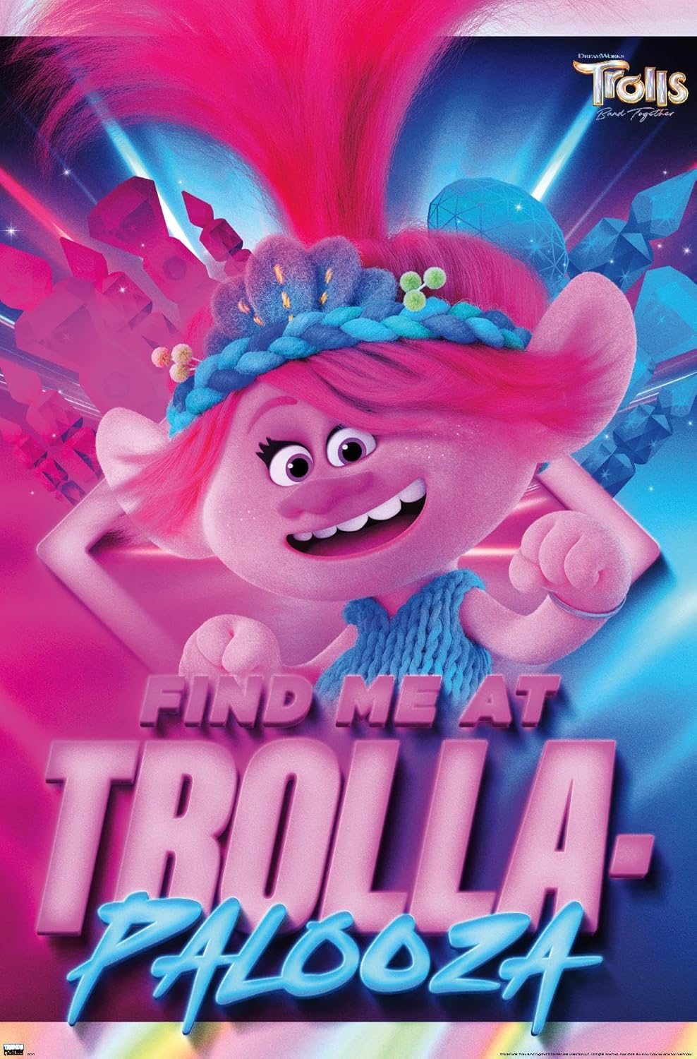 Trends International Trolls Band Together – Póster de pared de amapola, 22.37 x 34.00 pulgadas, versión sin marco