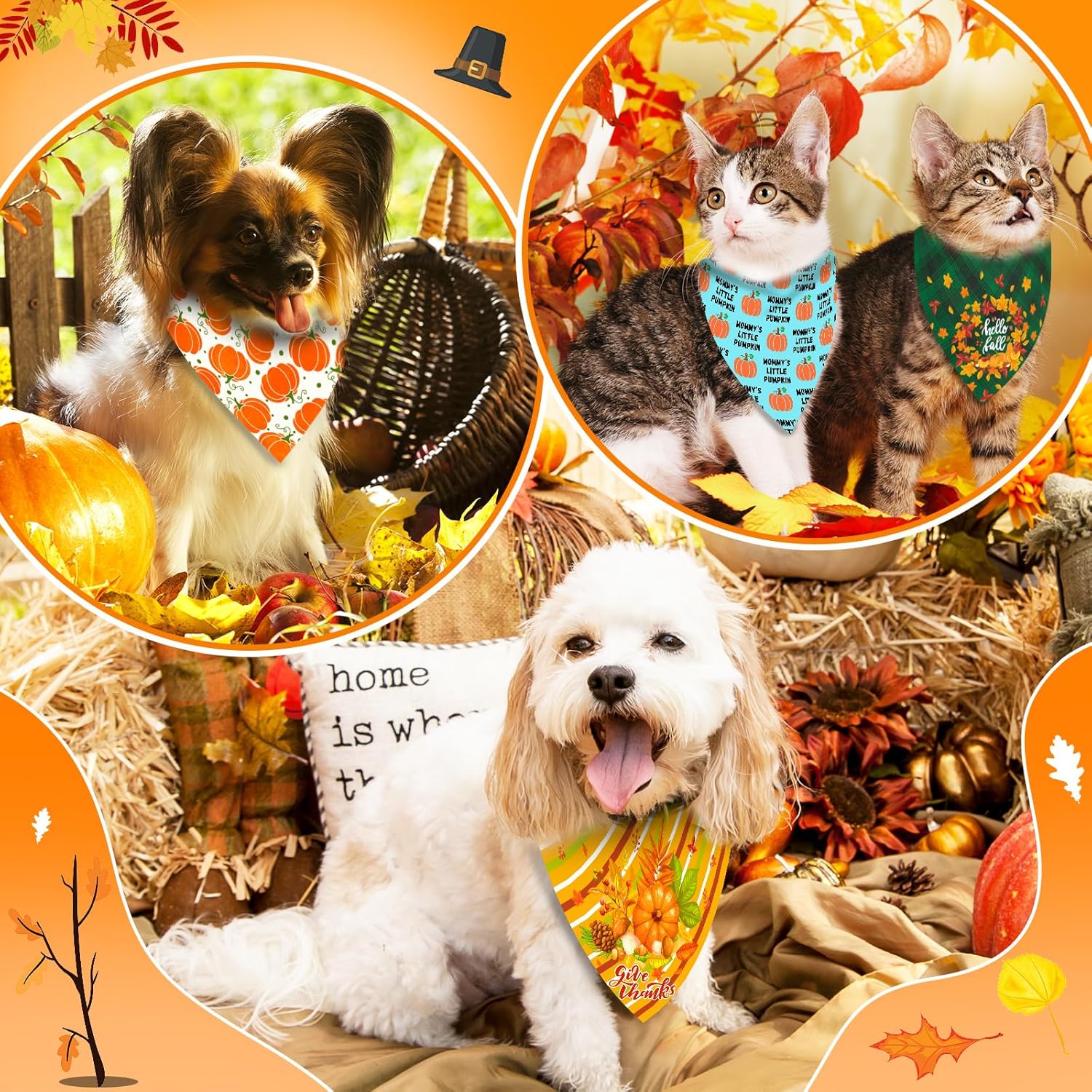 120 bandanas para perros, bufandas ajustables para perros, baberos, pañuelos, pañuelos, pañuelos para mascotas, pañuelos lavables para vacaciones,