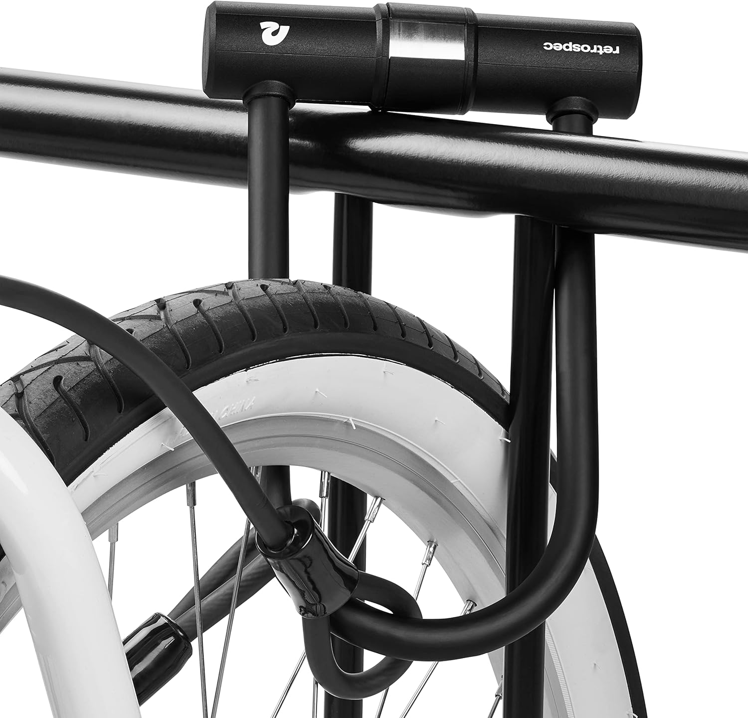 Retrospec Lookout U-Lock Bike Lock with 4Ft Security Cable, Heavy Duty Anti-Theft Bicycle Lock with 14mm Shackle, Pick Resistant & Secure