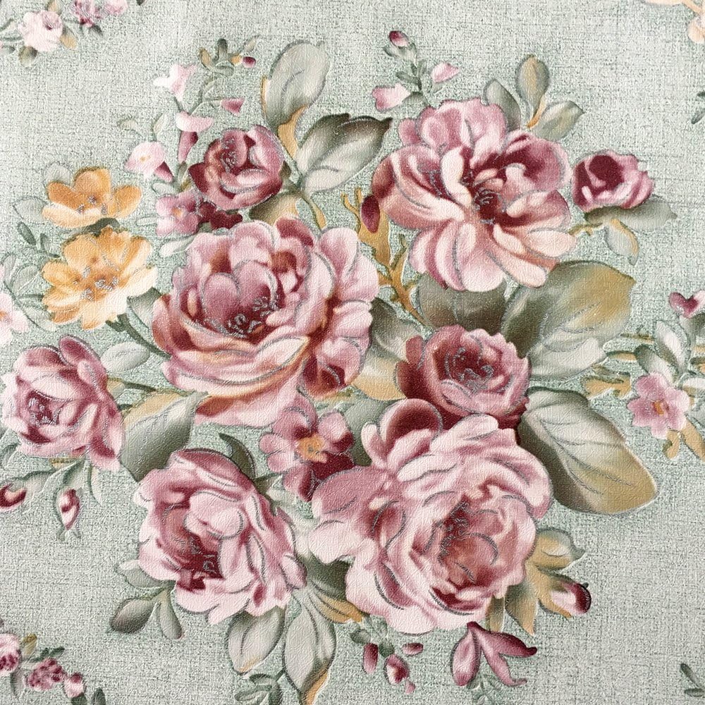 LovingWay Rollo de papel tapiz de 14.7 pies con diseño floral retro de 17.7 x 177 pulgadas, autoadhesivo, para cajón, cajón, cajas organizadoras de